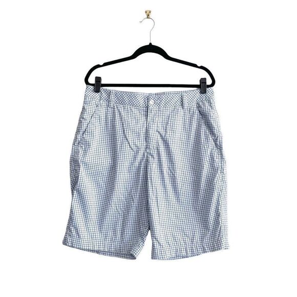 Puma Golf Shorts Flat Front Blue White Checkered Men's Size 34 - Picture 1 of 10